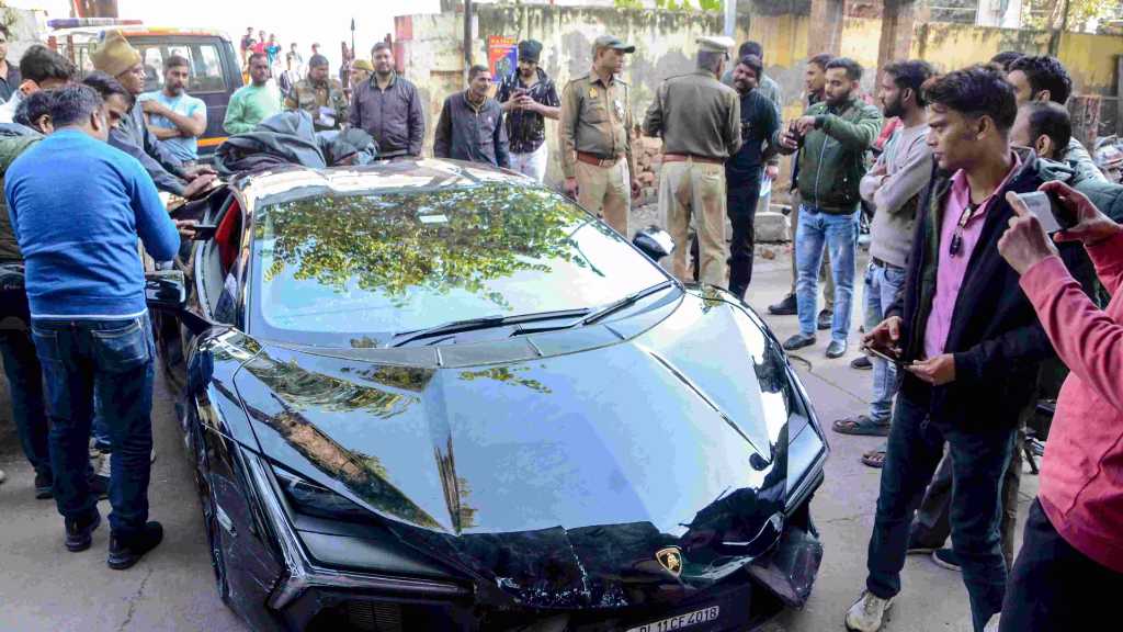 kanpur Lamborghini car crash shivam mishra arrested