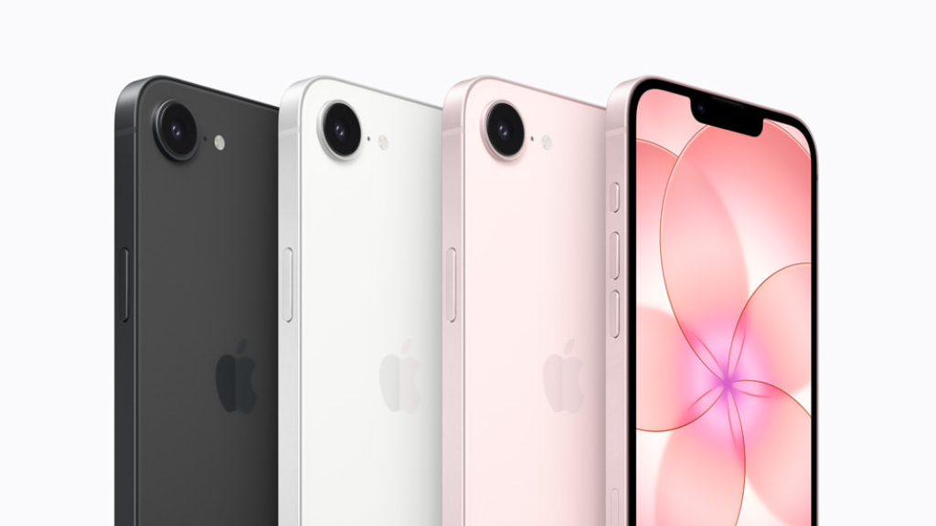Three iPhones in different colors.