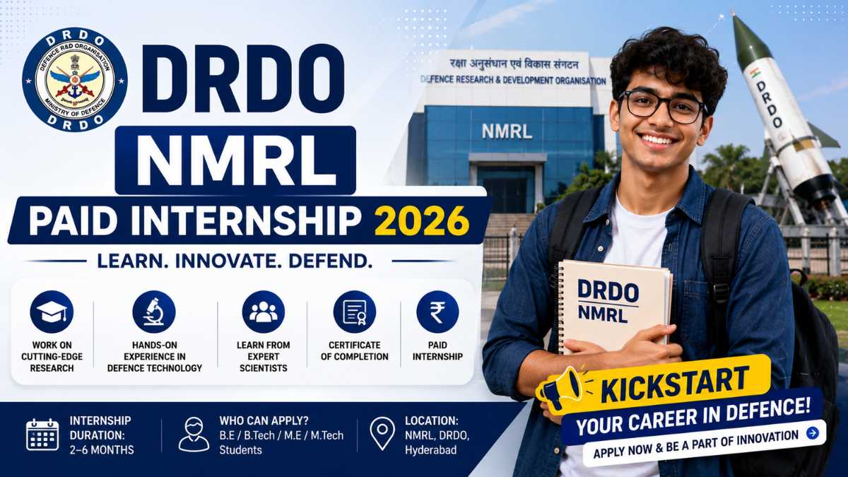 DRDO NMRL Paid Internship 2026